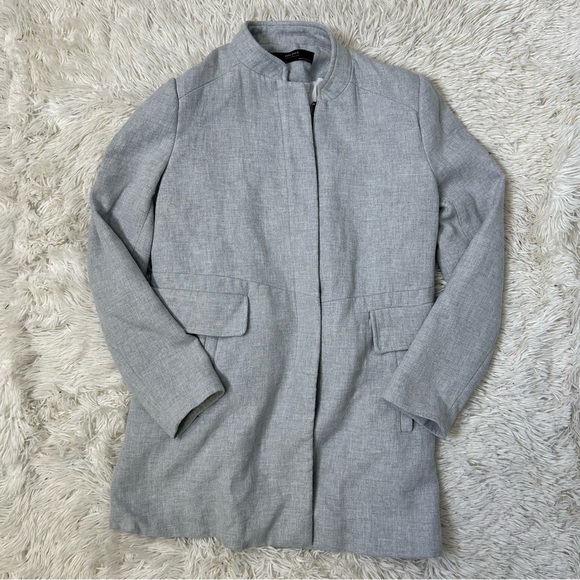 ◾️Zara Basic Outerwear Grey Coat - Picture 3 of 10